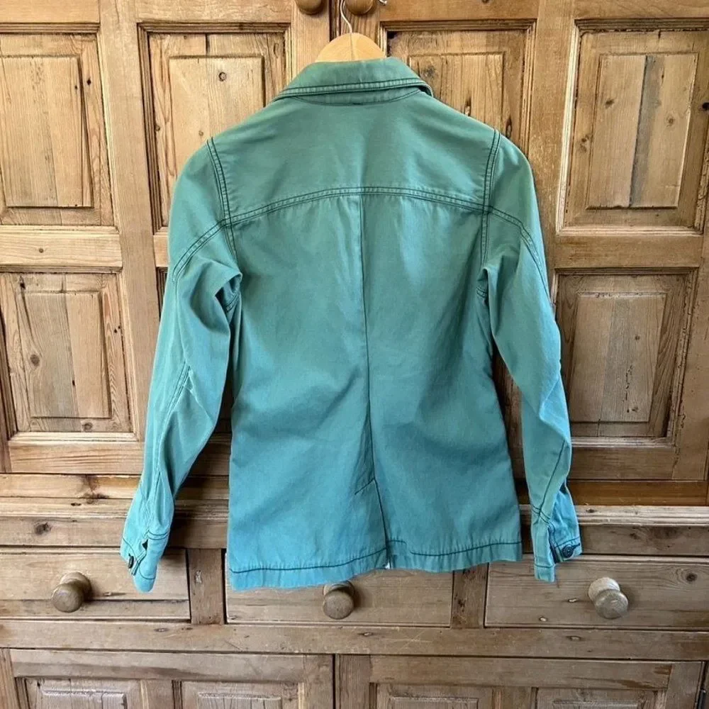 Patagonia XS Green Button Front Jacket Organic Cotton Broken Twill‎ Jacket